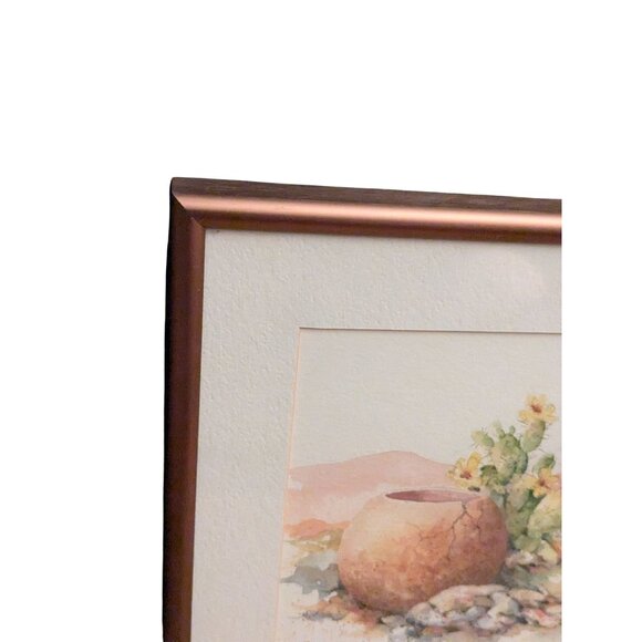 Watercolor Painting Signed By Faulkner With Copper Frame 10.5" X 8" - Picture 9 of 11